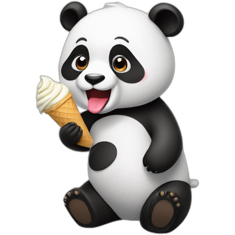 Panda eating ice cream emoji