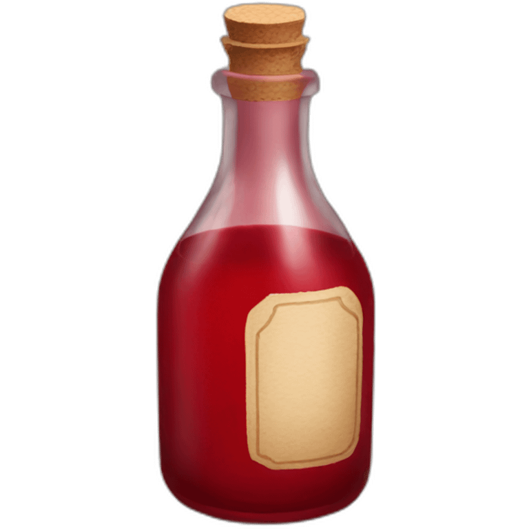 Tiny bottle of red cordial emoji