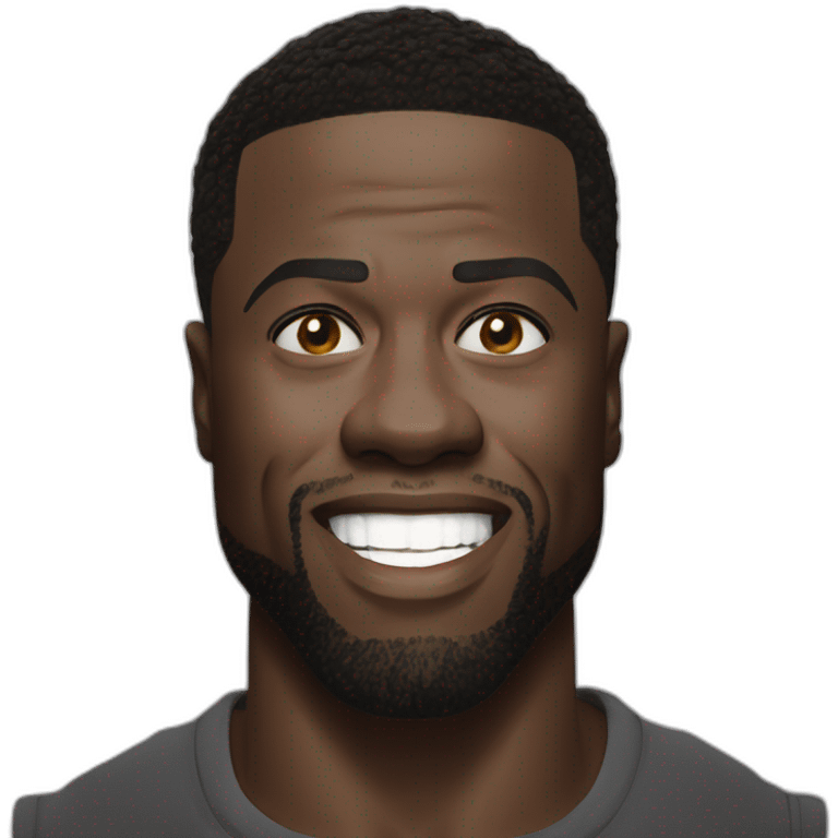 actor kevin hart smug face wearing tee emoji