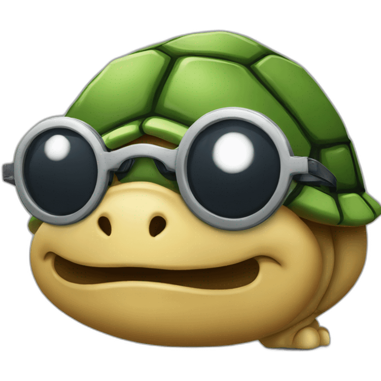 Tortue avec des lunettes emoji