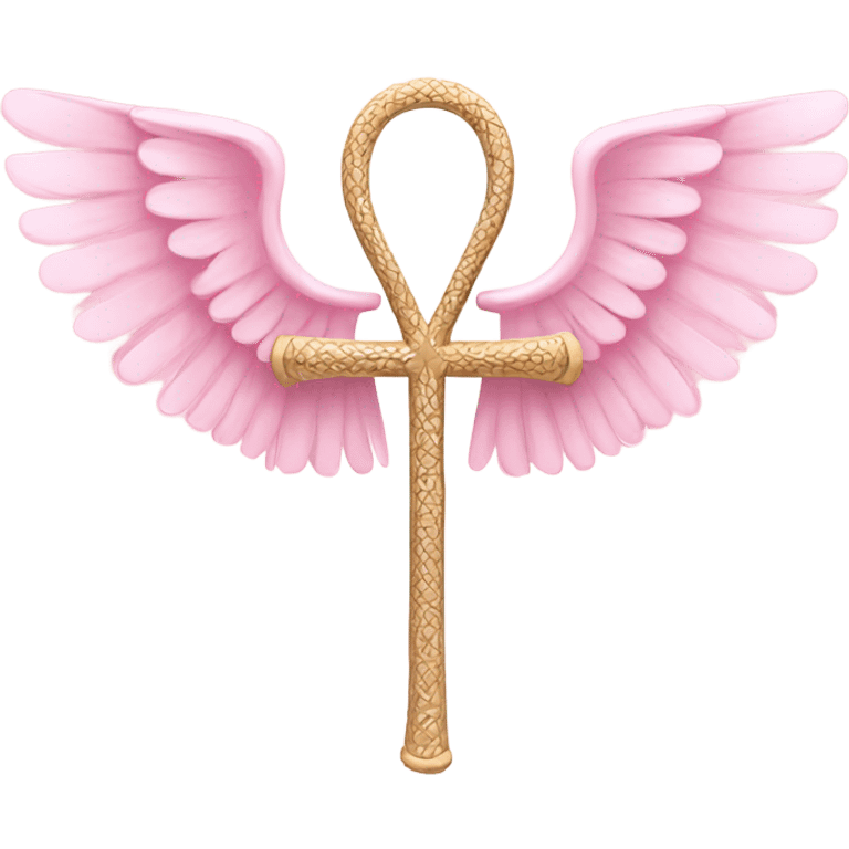 Light pink ankh with wings emoji