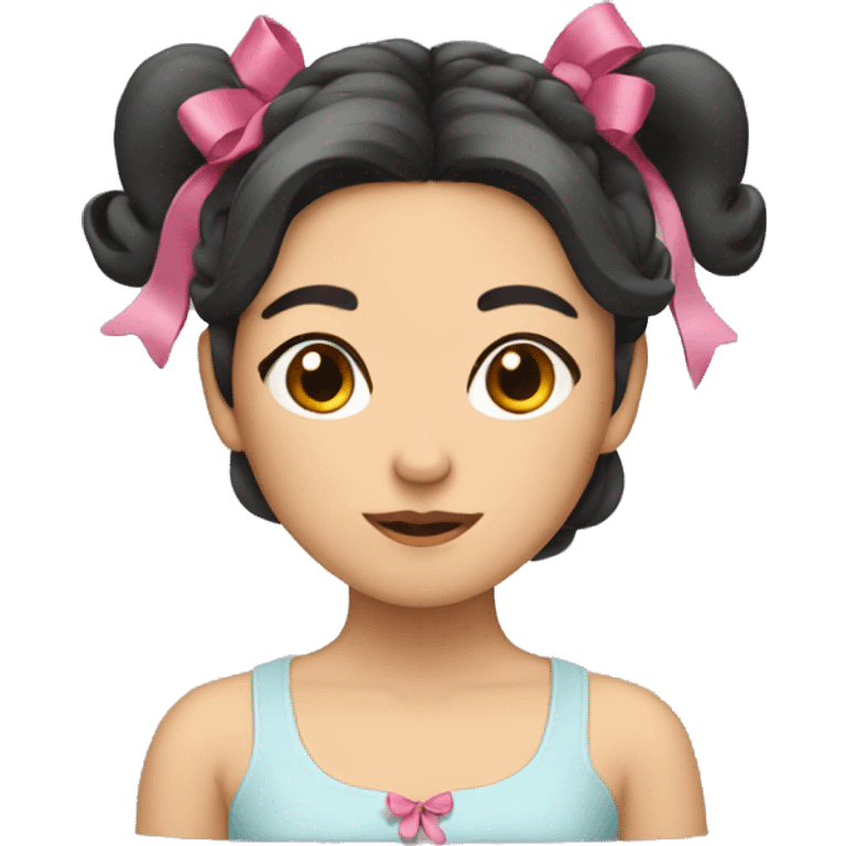 asian girl with bows on hair emoji