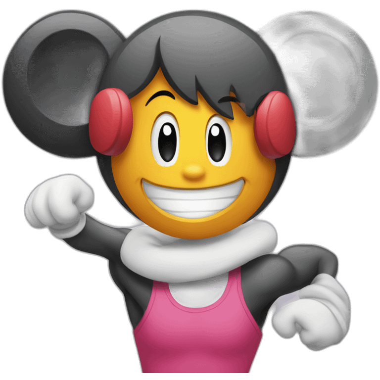 Mickey mouse on the gym emoji