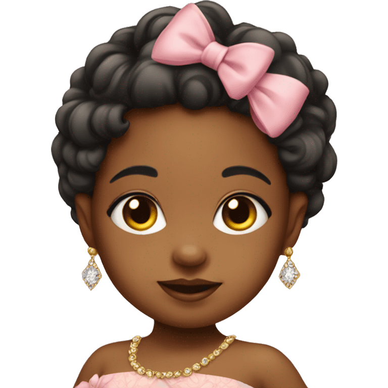 baby girl with fancy earrings  emoji