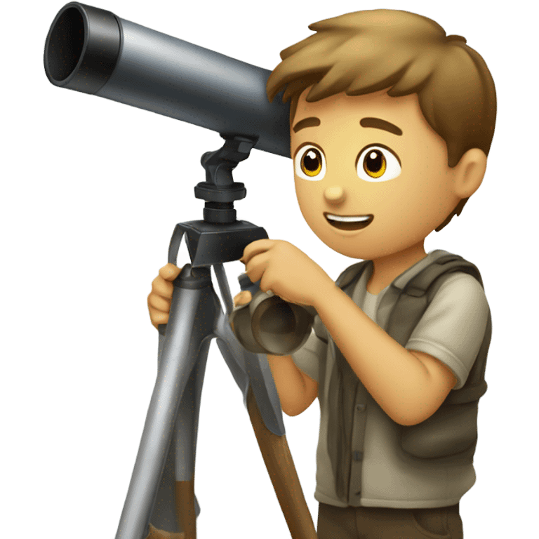 Boy looking thru a telescope emoji