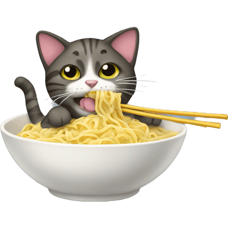 Cat eat noodles  emoji