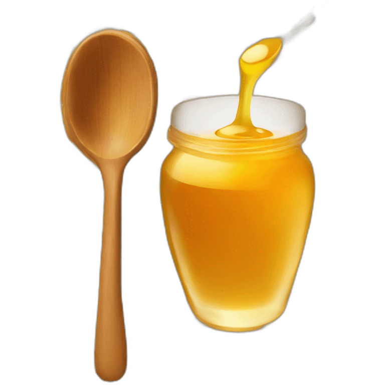 honey spoon diping in honey emoji