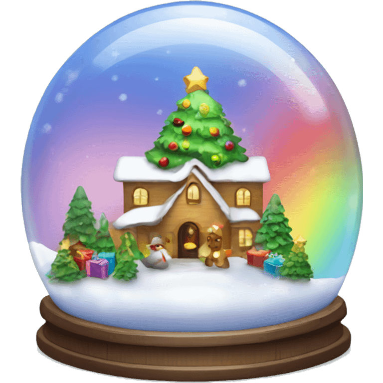 Snowglobe rainbow Christmas  emoji