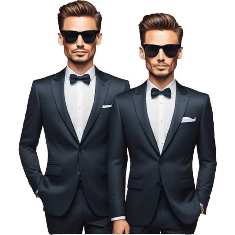 Two men in suits with sunglasses emoji