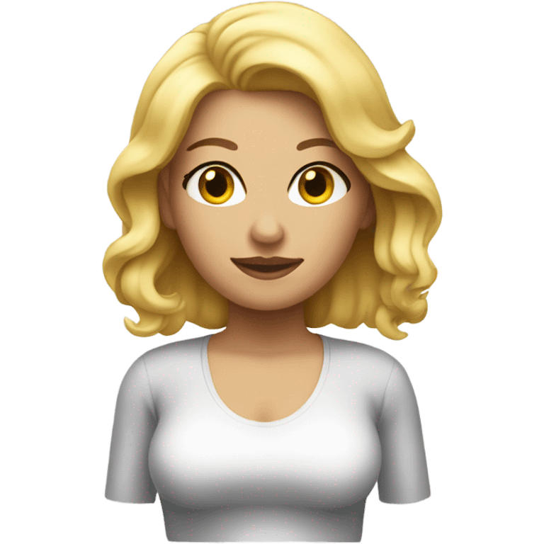 woman blonde with weight  emoji