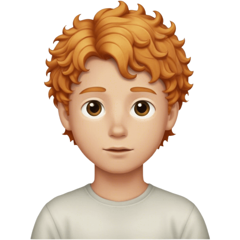 blond boy wearing with copper curly hair emoji