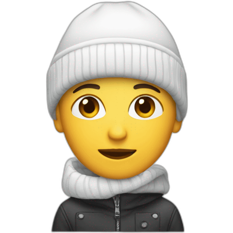 white designer with beanie emoji