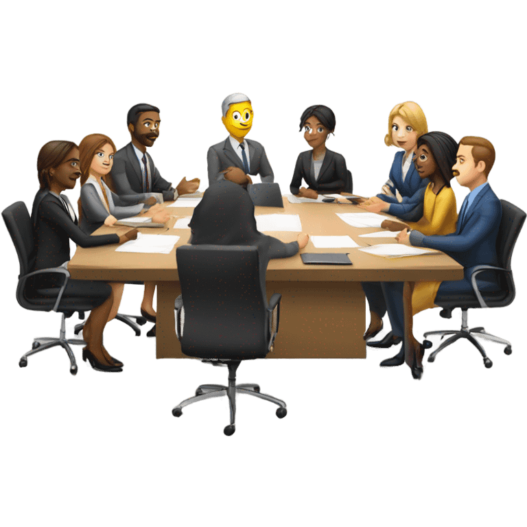 work meeting at a table emoji