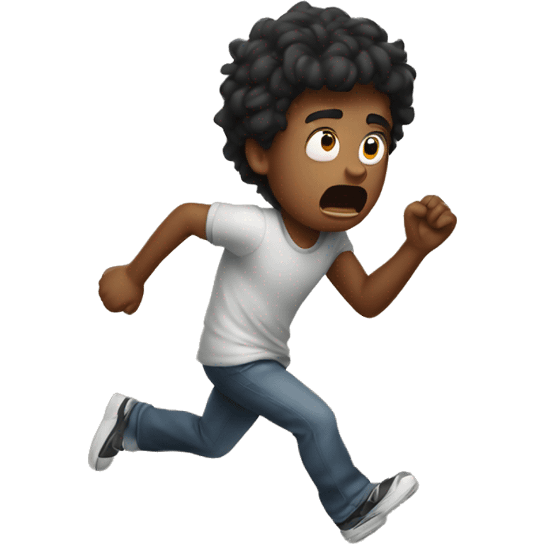 scared boy running away emoji