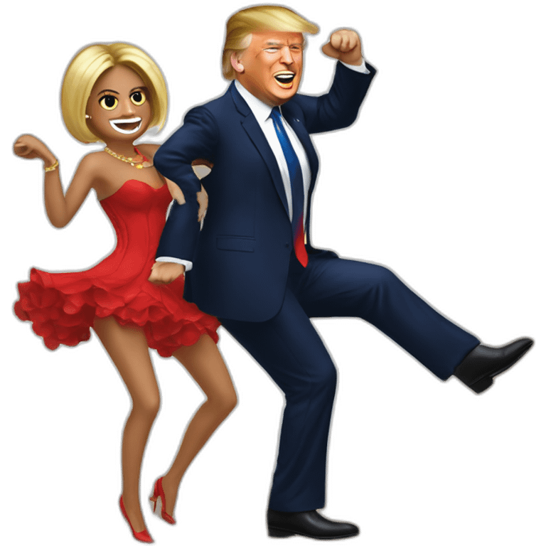 donald trump dancing salsa with emmanuel macron emoji