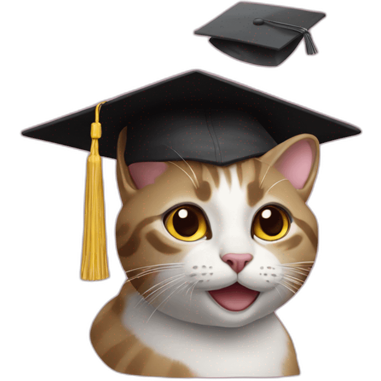 cat with graduation hat emoji