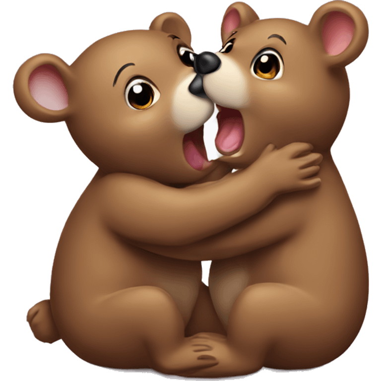 Bear kiss mouse emoji