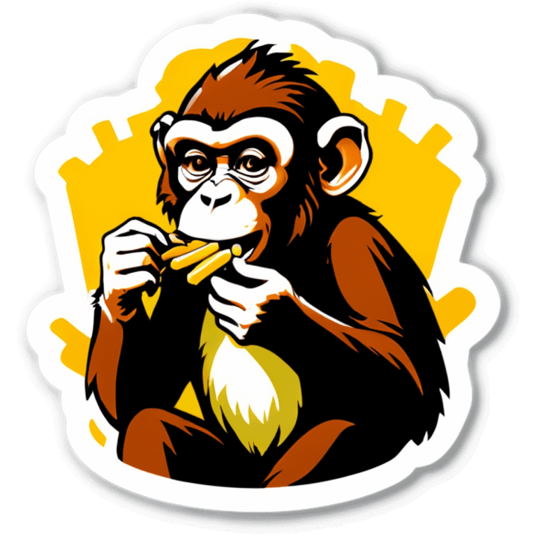 Monkey eating french fries emoji