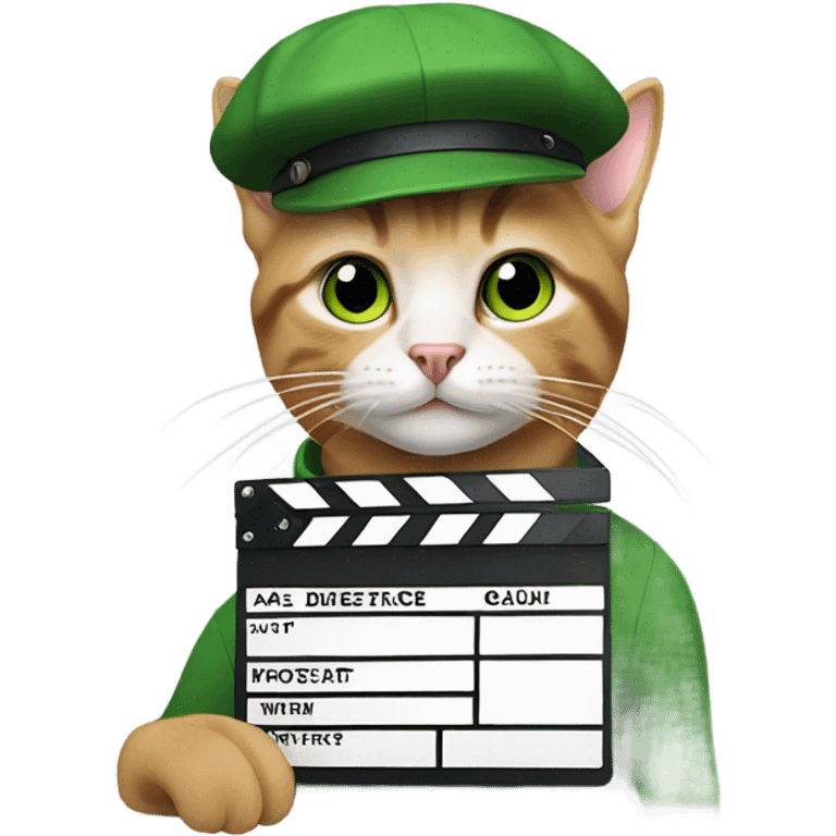 a cat director in green  emoji