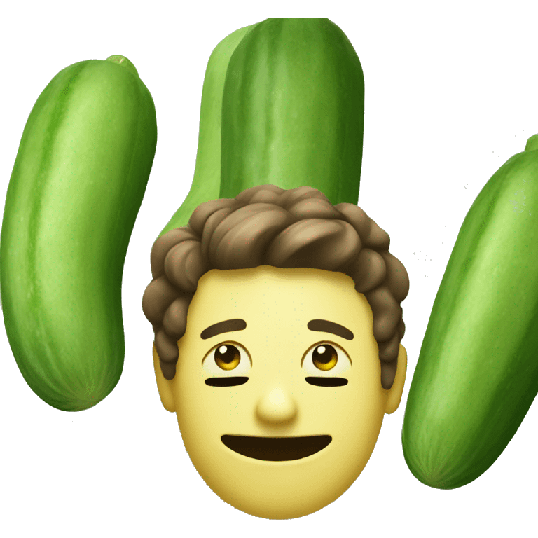 Smiley relaxing wearing cucumbers emoji