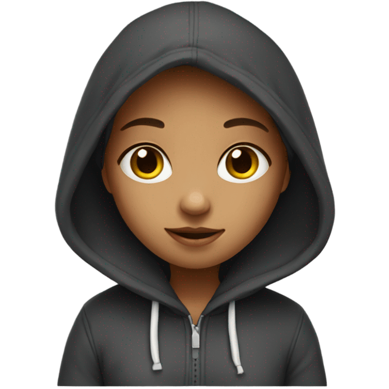 cute girl wearing hoodie emoji