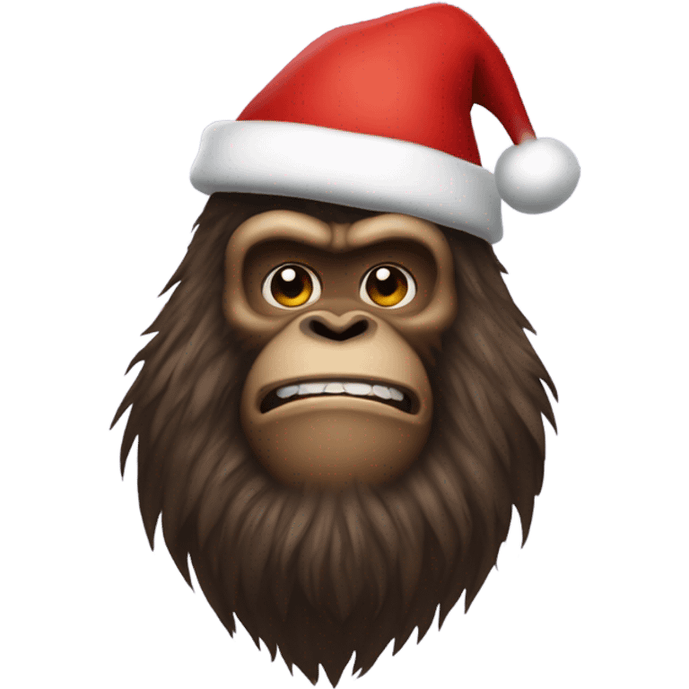 Sasquatch wearing Santa hat  emoji