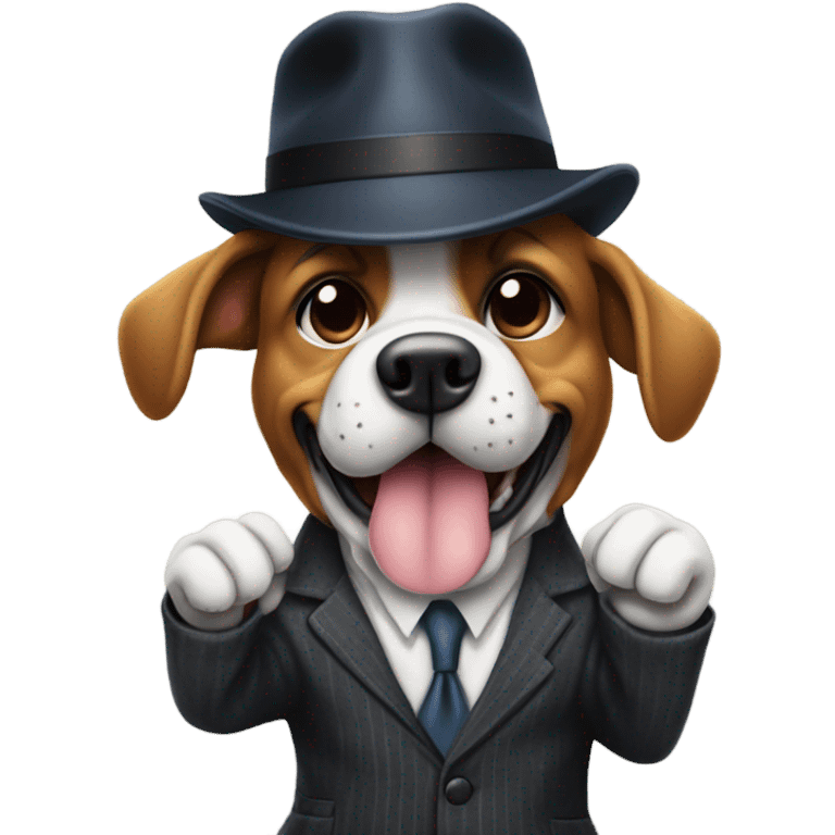 gangster dog saluting  emoji