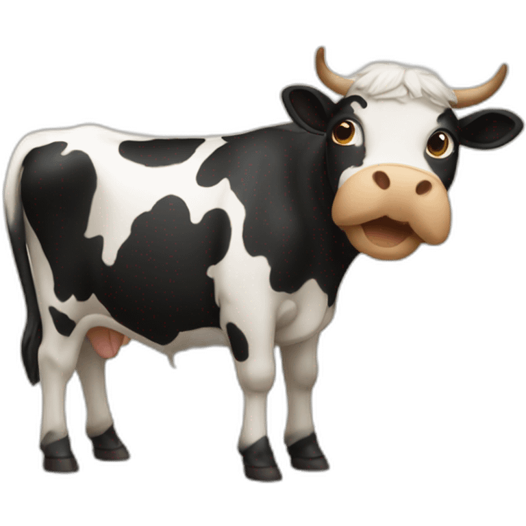 Chat sur une vache emoji