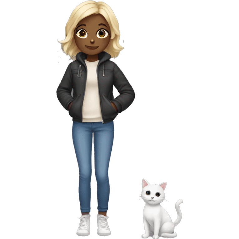 Girl with cat  emoji