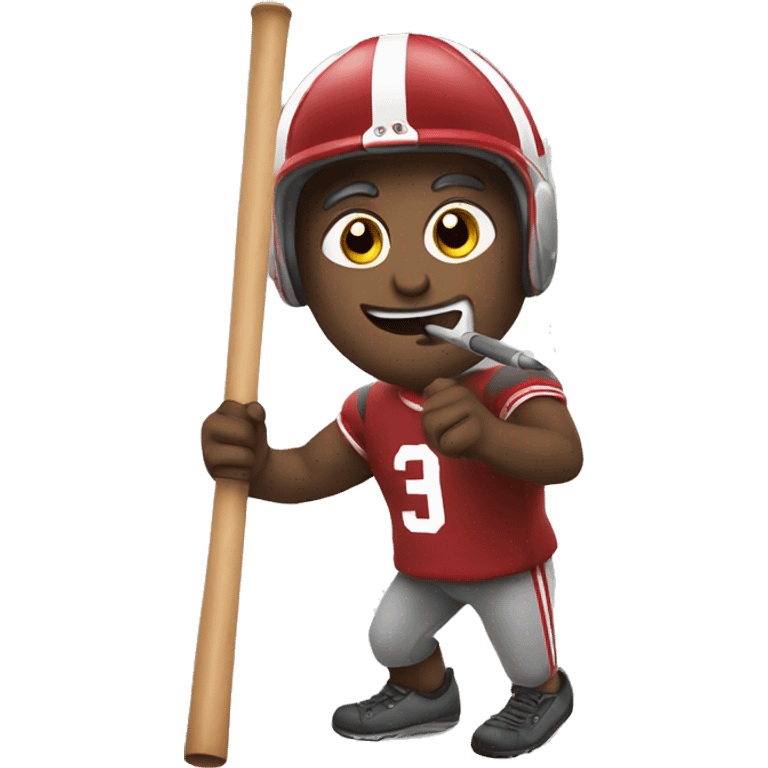 Buckeye with a baton emoji