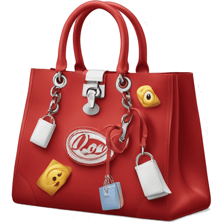 Red shopping bag Dior  emoji