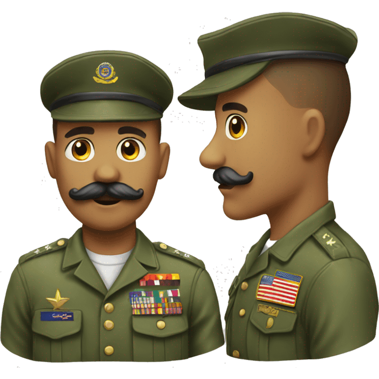 A military emoji with a mustache and his name is Salil emoji