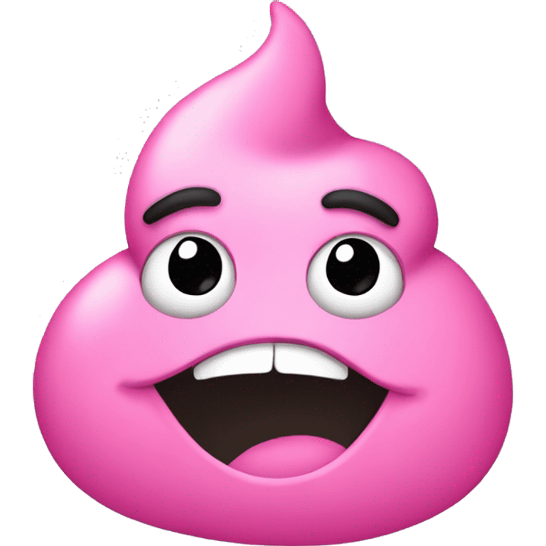 Pink poop emoji winking with lashes  emoji