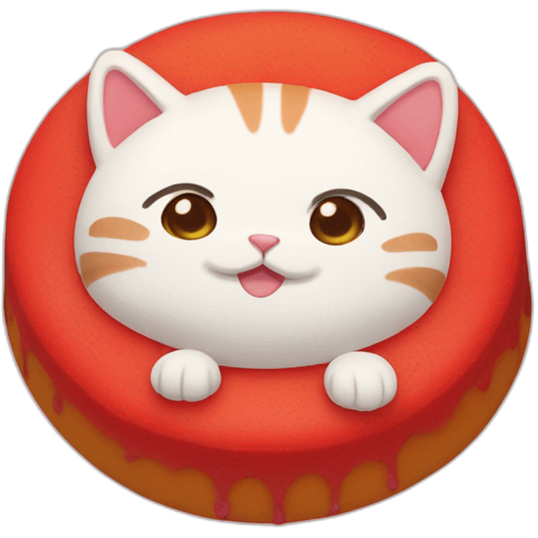 red cake mochi cat emoji