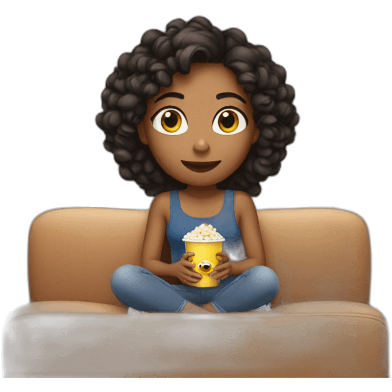 mixed girl watching movies emoji