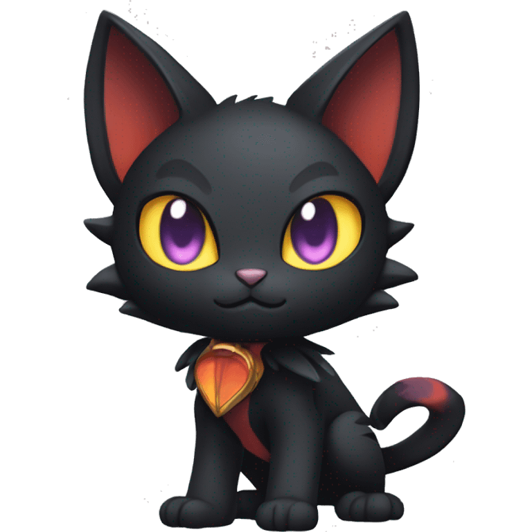 Cool Cute Edgy Black Dark Chibi Cat-Noibat-Noivern-Litten-Fakémon-hybrid emoji