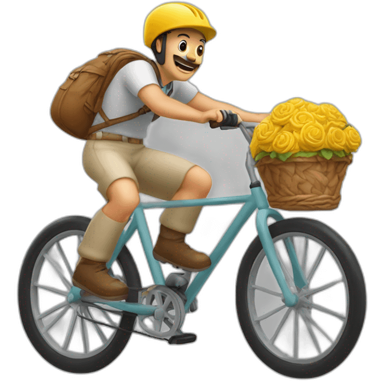 un roux sur un vélo emoji