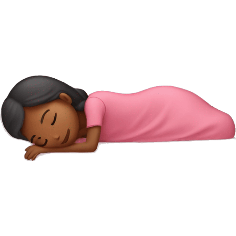 girl sleeping in a pink bed emoji