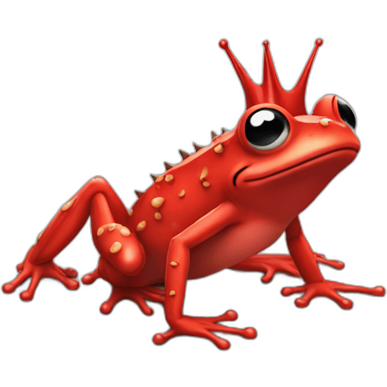 Red frog with spikes emoji