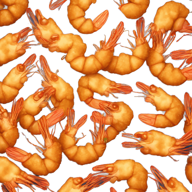  golden fried shrimp, crispy and appetizing.” emoji