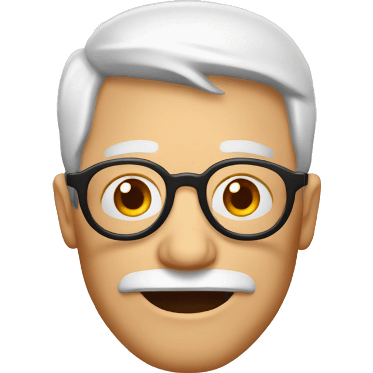 Abuelo con lentes rojos y cara reronda emoji