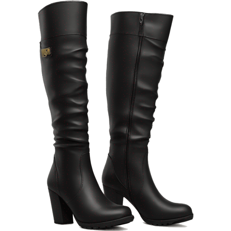 Black leather knee high boots emoji