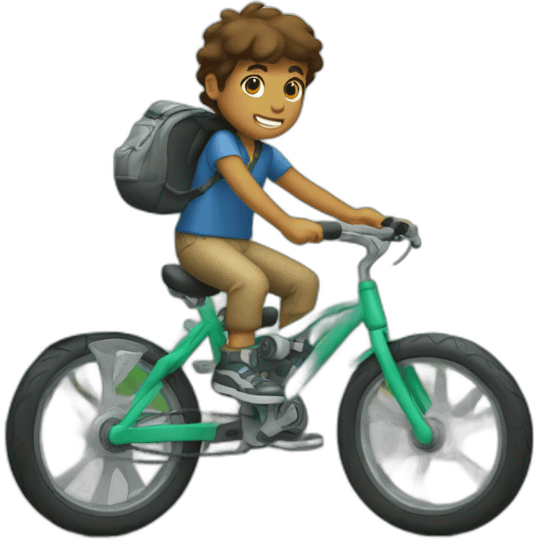 Boy drive a bike emoji