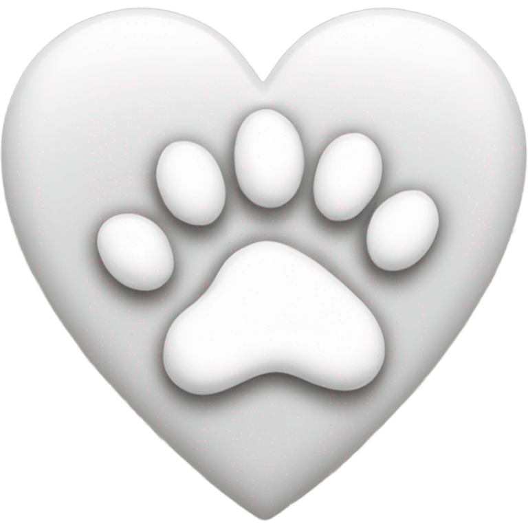 White heart with dog's paw emoji