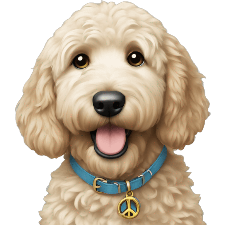 Goldendoodle peace sign  emoji