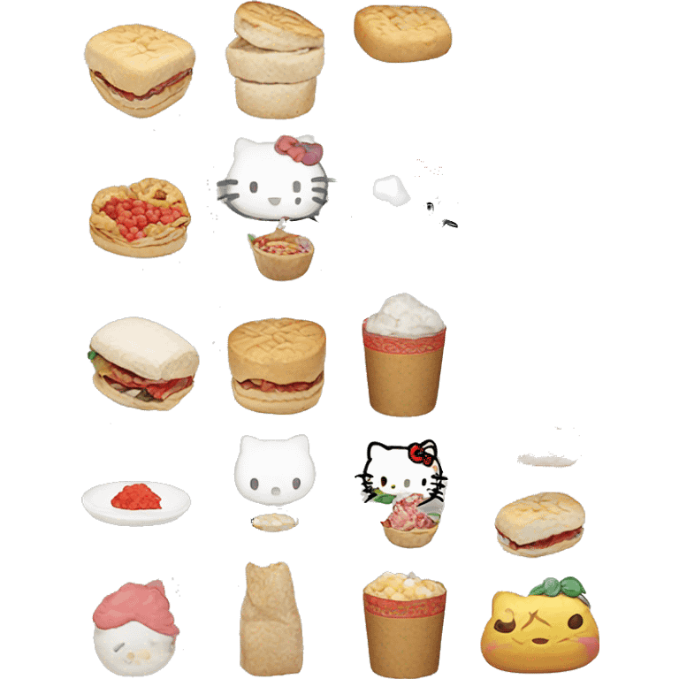  Hello kitty eating food emoji