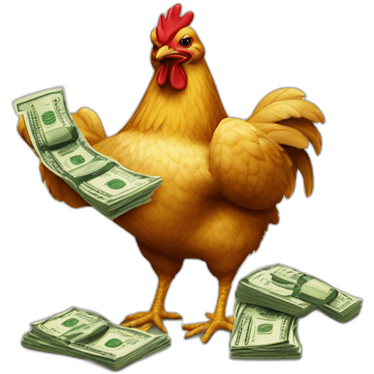 chicken with money emoji