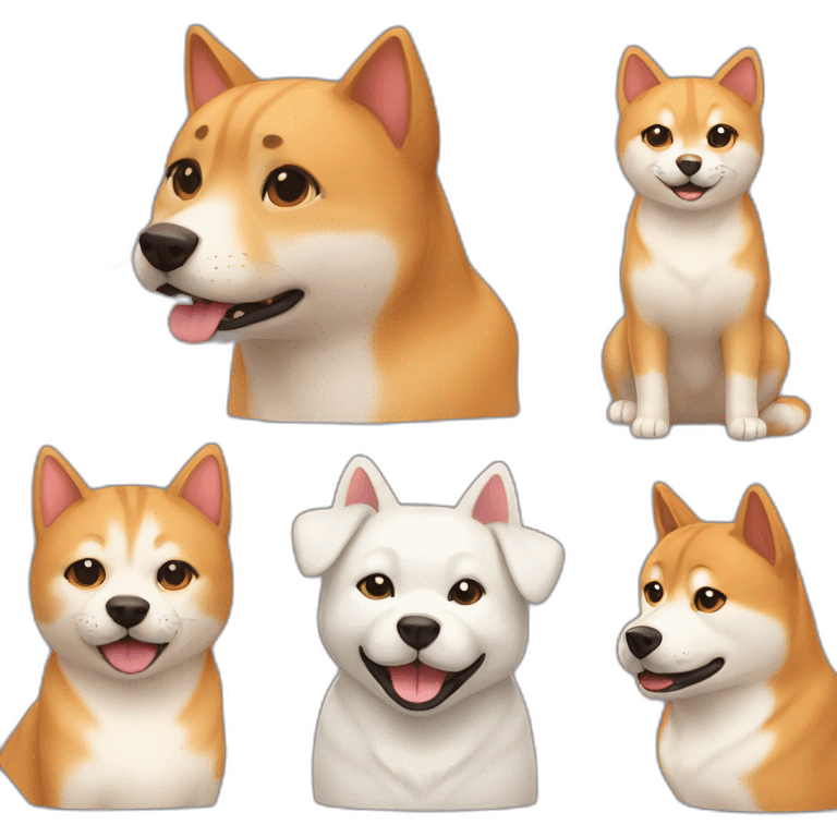 cat friends with dog shiba emoji