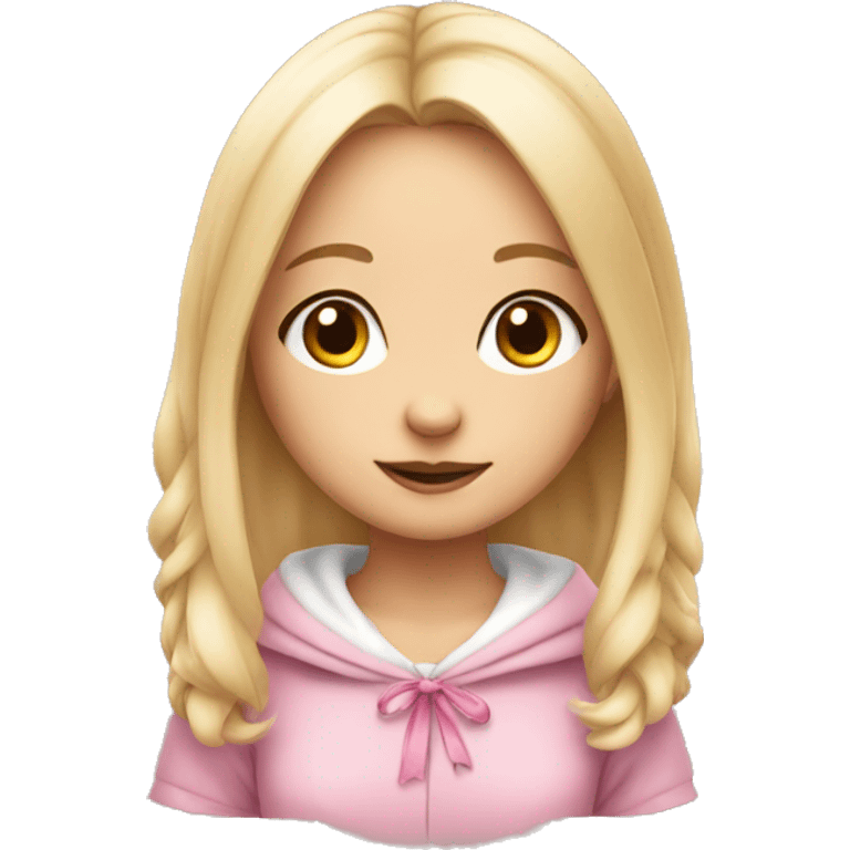 Cute blonde girl in a bunny costume  emoji