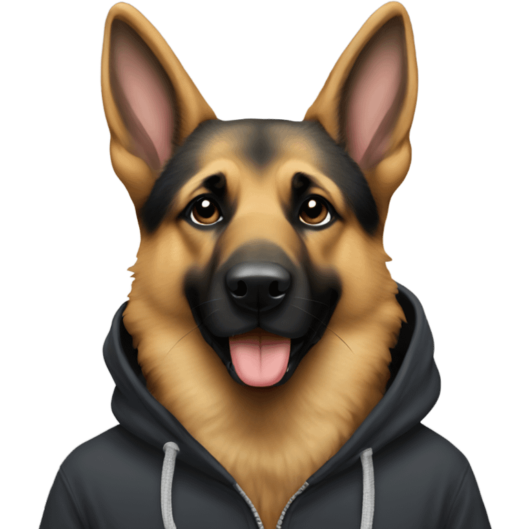 German shepherd in hoodie  emoji